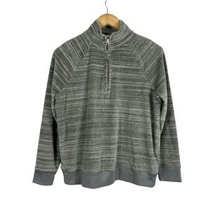 Madewell MWL Velour Space Dyed Half Zip Athletic Lounge Sweatshirt Size S